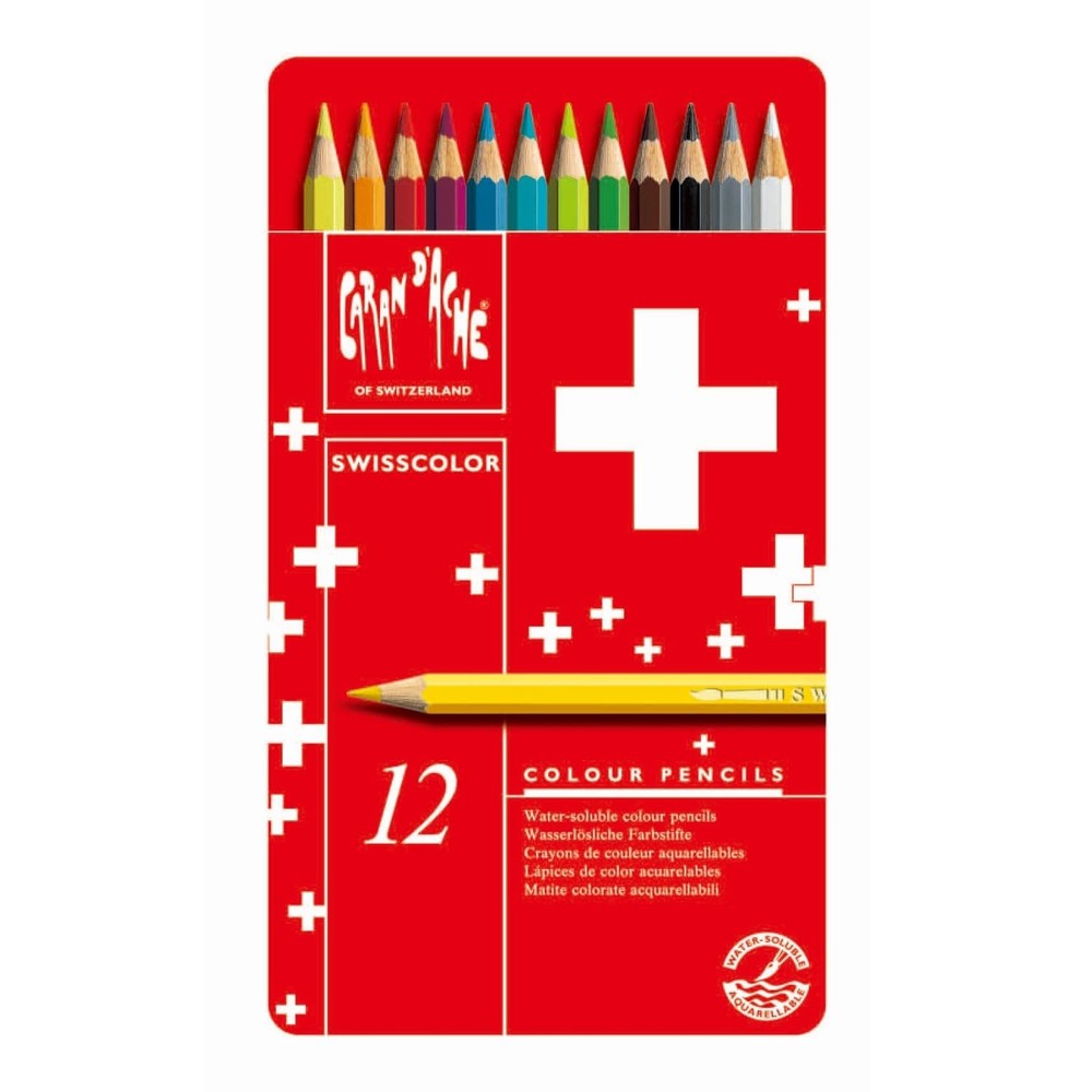 Creative Art Materials Swisscolor Pencils Metal Box, Set of 12 1285 712 Tool