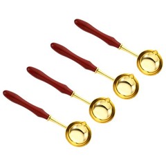 5″ Wax Seal Spoon, 4Pcs Vintage Wax Sealing Melting Spoon, Dark Red