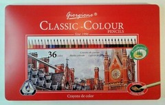 Giorgione Classic-Colour Triangular Color Pencils Tin Box 36 Pieces