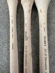 Lot of 3 Isabey Artist Paint Brush 5510 (size 8) & 5610 (size 2 & 4)