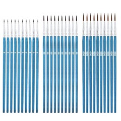 30Pcs Detail Paint Brushes, Fine Tip Paint Brush with 3 Sizes #0#00#000 Mini