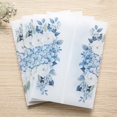 50 PCS Vellum Jackets For 5×7 Invitation Cards 135GSM Dusty Blue Flower Wrap