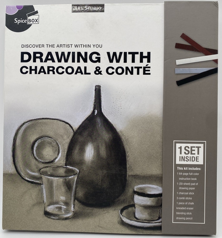 SpiceBox Art Studio: Drawing with Charcoal & Conté, 05676 NOB Sealed Complete