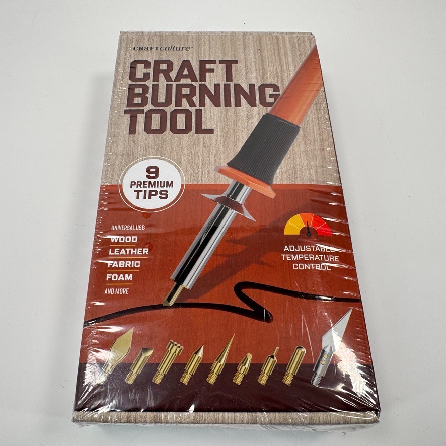 Craft Culture – Craft Burning Tool w/ 9 Tips 7 Adjustable Temp – NEW