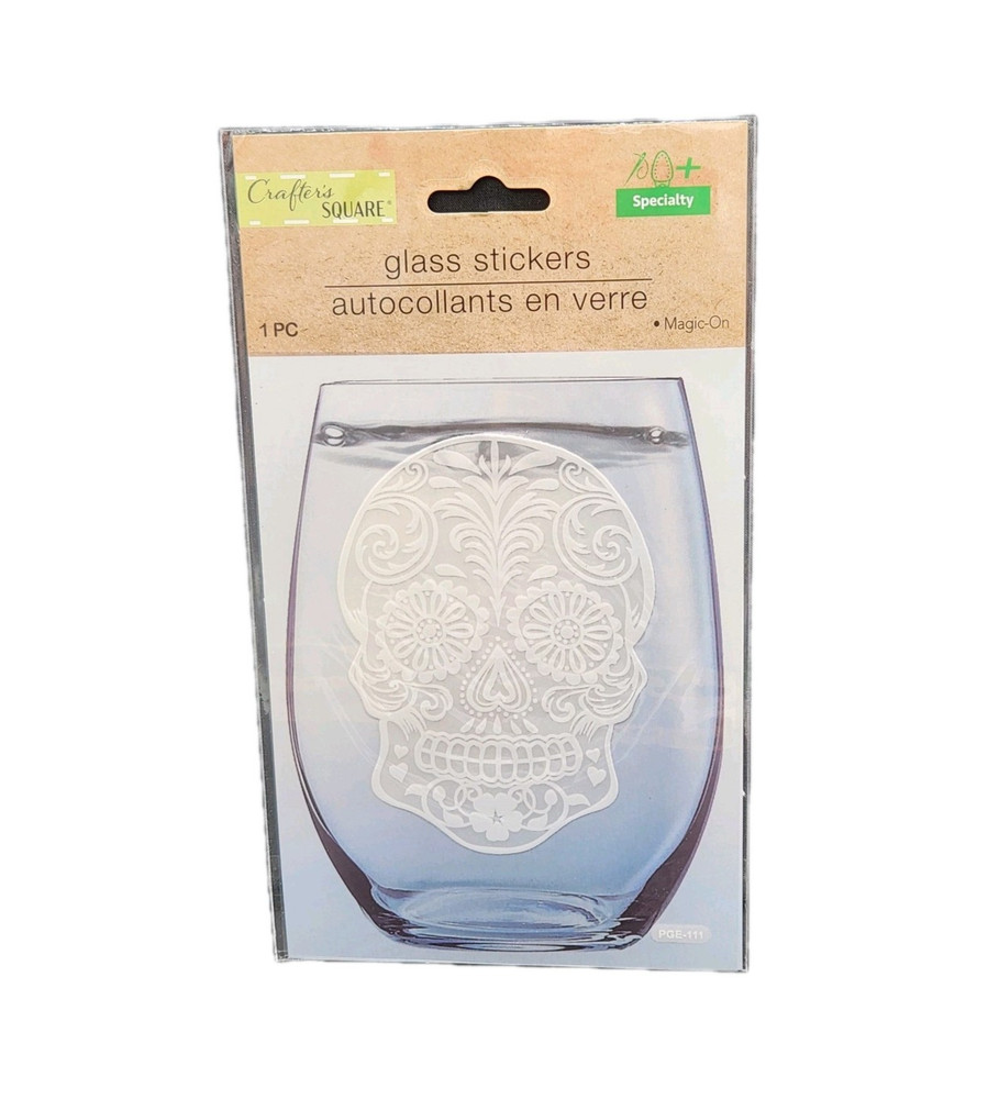 Crafter’s Square Day of the Dead Sugar Skull Glass Jar Stickers Magic-on 1 Pc.