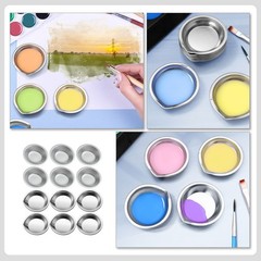 12 Pcs Multi-function Watercolor Tray Palette Plate Painting Colour Mixing