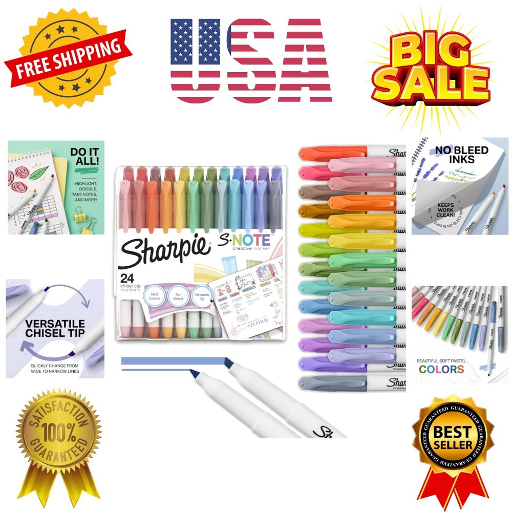 S-Note Creative Markers, Pastel Highlighters, Art Marker Set, Assorted Colors…
