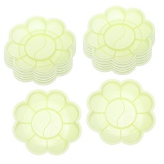 10 Wells Paint Tray Palette 12pcs Painting Pallet Holder Flower Shape, Yellow