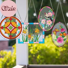 65 Pcs Stained Glass Painting Starter Kit for Adults DIY Window Paint Art Crafts