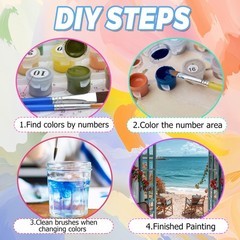 Paint by Numbers Kits for Adults – Paint by Numbers for Adults Canvas,Beach Land