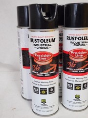 (Pack of 6) Rust-Oleum 1675838 Black Gloss Solvent Based Marking Paint 17 oz.