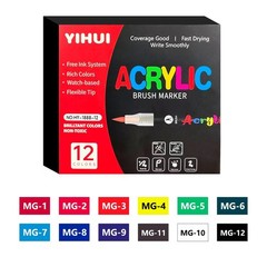 12/24/36/48/60 Colors Acrylic Paint Pens Markers Brush Tip Paint Markers