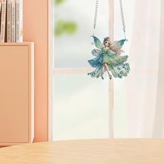 AiYuanzsh Green Butterfly Fairy Diamond 15 cm x 15 cm, Elf