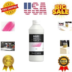BASICS Gesso Surface Prep Medium, 473ml 16-oz Bottle, White