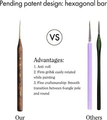 Artify 10pcs Extreme Detail Paint Brushes with a Handbag or Fine Detailing