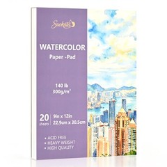 Suokata Watercolor Book, 9 x 12 Inches, 300 GSM Cold Press Watercolor Pad | 1…