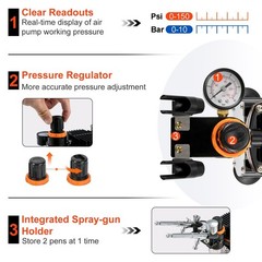 Precision Airbrush Ensemble 0.2–0.8mm Dual-Action + Regulated Compressor