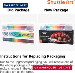 Shuttle Art 136 Coloured Pencils Soft Core Colouring Pencils Set for Adult