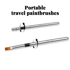 3 PCS Travel Watercolor Brushes, Leather Pouch, Round, Dagger, Flat, Fine Point