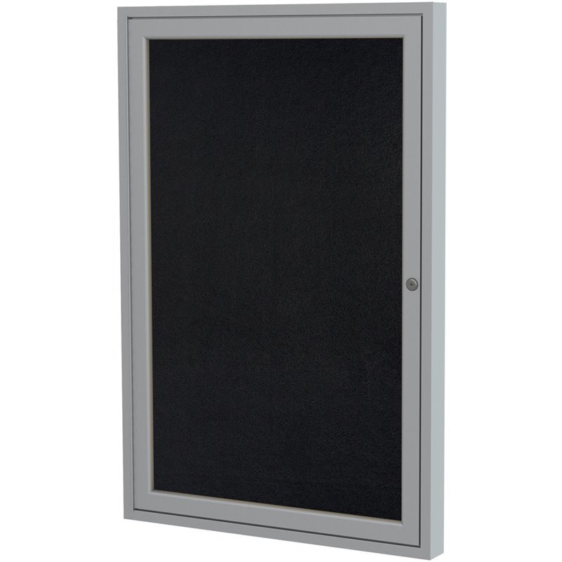 Ghent’s 24″ x 18″ 1 Door Enclosed Bulletin Board in Black