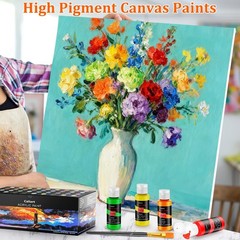 Caliart 36 Colors Acrylic Paint Set with 12 2 Fl Oz (Pack of 36), Regular