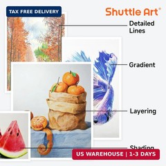 Shuttle Art 136 Coloured Pencils Soft Core Colouring Pencils Set for Adult