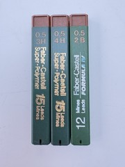 Faber-Castell Super Polymer 2B, 3H, 4H 0.5mm Leads Job Lot x 3 Germany