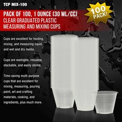 100, 1 Ounce Graduated Plastic Measuring & Mixing Cups – Paint, Hobby, Airbrush