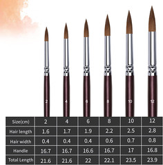 Kolinsky Watercolor Brush Set Pure Kolinsky Sable Hair Pointed round Art