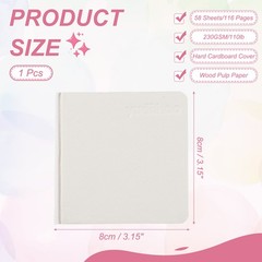 3.2×3.2″ Watercolor Sketchbook, 58 Sheets/116 Pages 230GSM/110lb, White