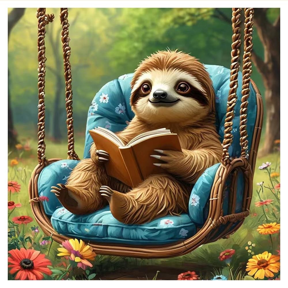 Sloth Diamond Art Painting Kits for Adults,Landscape Diamond Art Kits for Beginn