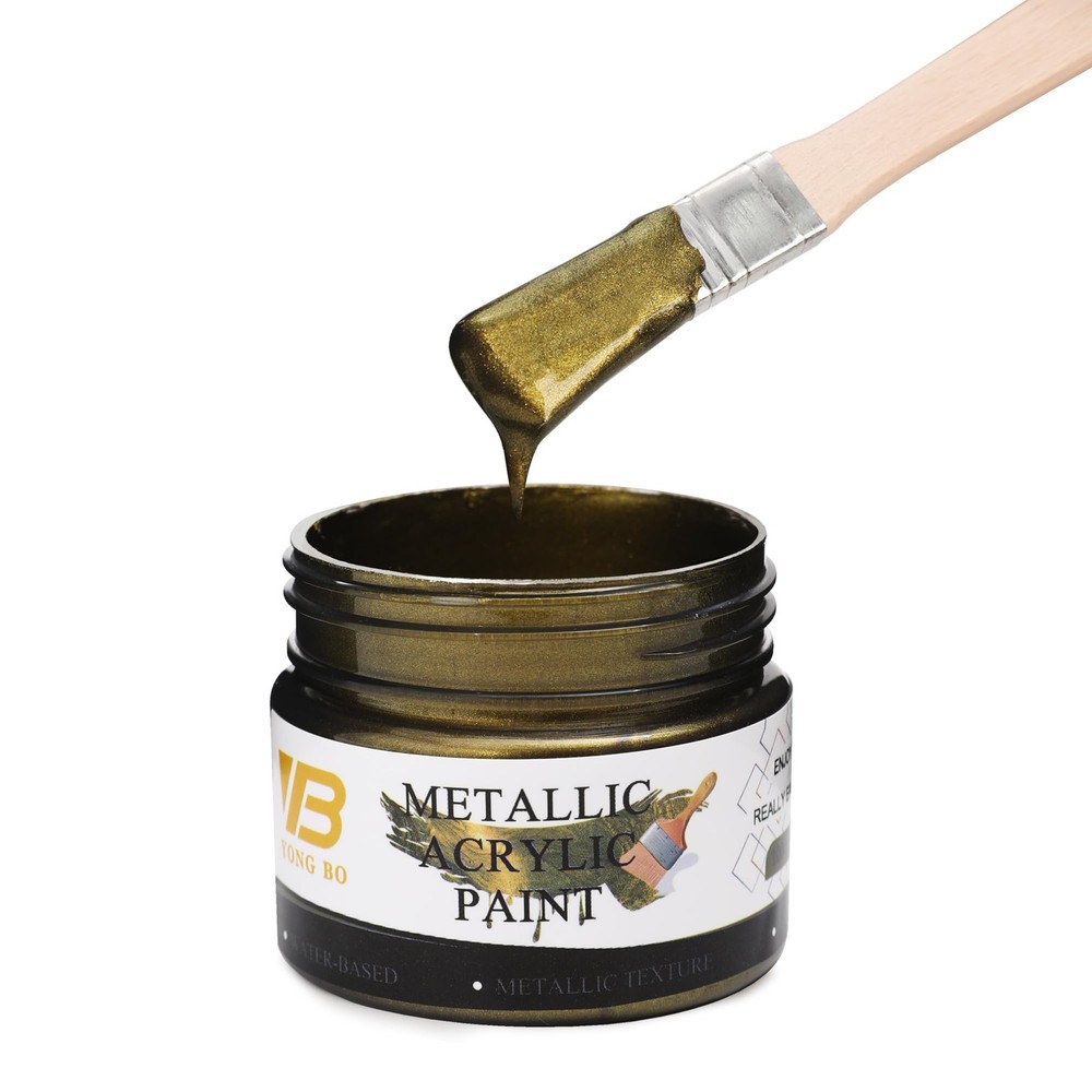 Metallic Acrylic Paint Brass, 100ml Brass Paint for Canvas, Rock, Stone, Wood…