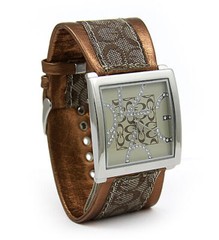 Lady Watch – Monogram Soft Band w/ Rhinestone Numbers – Copper – WT-G933CCOP