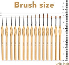 New 15 PCS Miniature Detail Paint Brush Set for Model Painting Fast Shipping