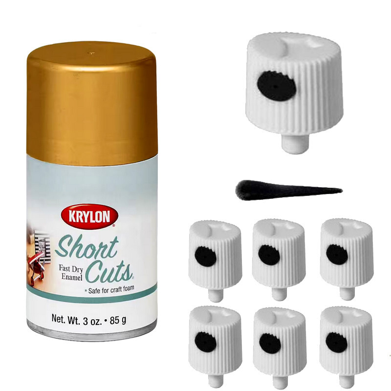 6 Spray Paint Caps for Krylon Short Cuts Metallic Spray Paint 3oz Can