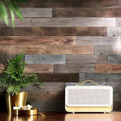 Holydecot Peel Stick Real Wood Planks Rustic Reclaimed Barn Wood Paneling Brown