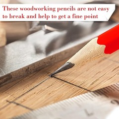 48 Pcs Jumbo round Pencil, Wooden Pencil with Black Core for Carpenters Construc
