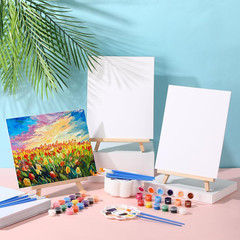 24 Set 8 X 10 Inch Canvas Boards and Easel for Painting, Acrylic Paint Strips, B
