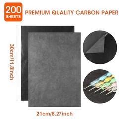 Transfer Paper 200 Sheets 11.8×8.3 Inch Black Graphite Carbon Paper with 5