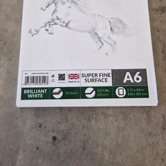 A6 Super Fine Surface Pad Bristol 200gsm A6 Pad White – 20 Sheets – UK Free P&P