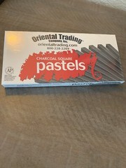 Square Artist Pastels, Charcoal Sticks, Black Color 12 Pieces New Made In Korea