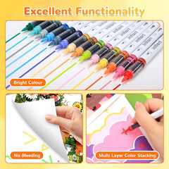 Acrylic Paint Markers Brush Tip, 168 Colors Acrylic Paint Pens with Automatic In