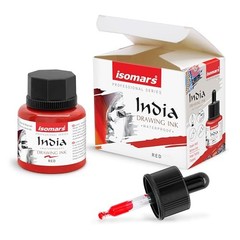 Waterproof Drawing Ink 35ml Dropper Red for Calligraphy Art