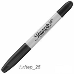 Sharpie Twin Tip Permanent Black Marker, Fine & Ultra Fine Point 2 in 1 (3 Pack)