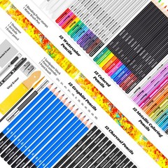 183-Pack Drawing Set Sketching Kit Art Supplies for Adult Kids, Christmas Gif…