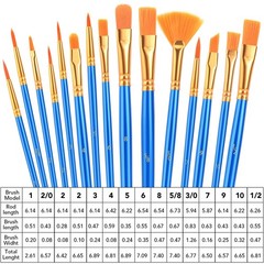 AROIC Acrylic Paint Brush Set, 30 pcs Nylon Hair Brushes 30pcs, Blue