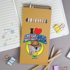 12 x ‘I Love Australia’ Long 178mm Coloured Pencils / Pencil Set (PE00078589)