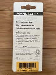 MANUSCRIPT Ink Cartridges Calligraphy 12 Green Sealed