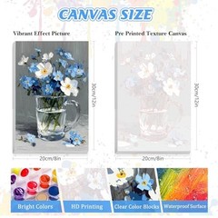 Paint by Numbers for Adults on Framed Canvas – with 8×12 inch 033-Flower