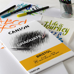 Canson Graduate Bristol Pad, Foldover, 11X14 Inch, 20 Sheets | Artist Paper
